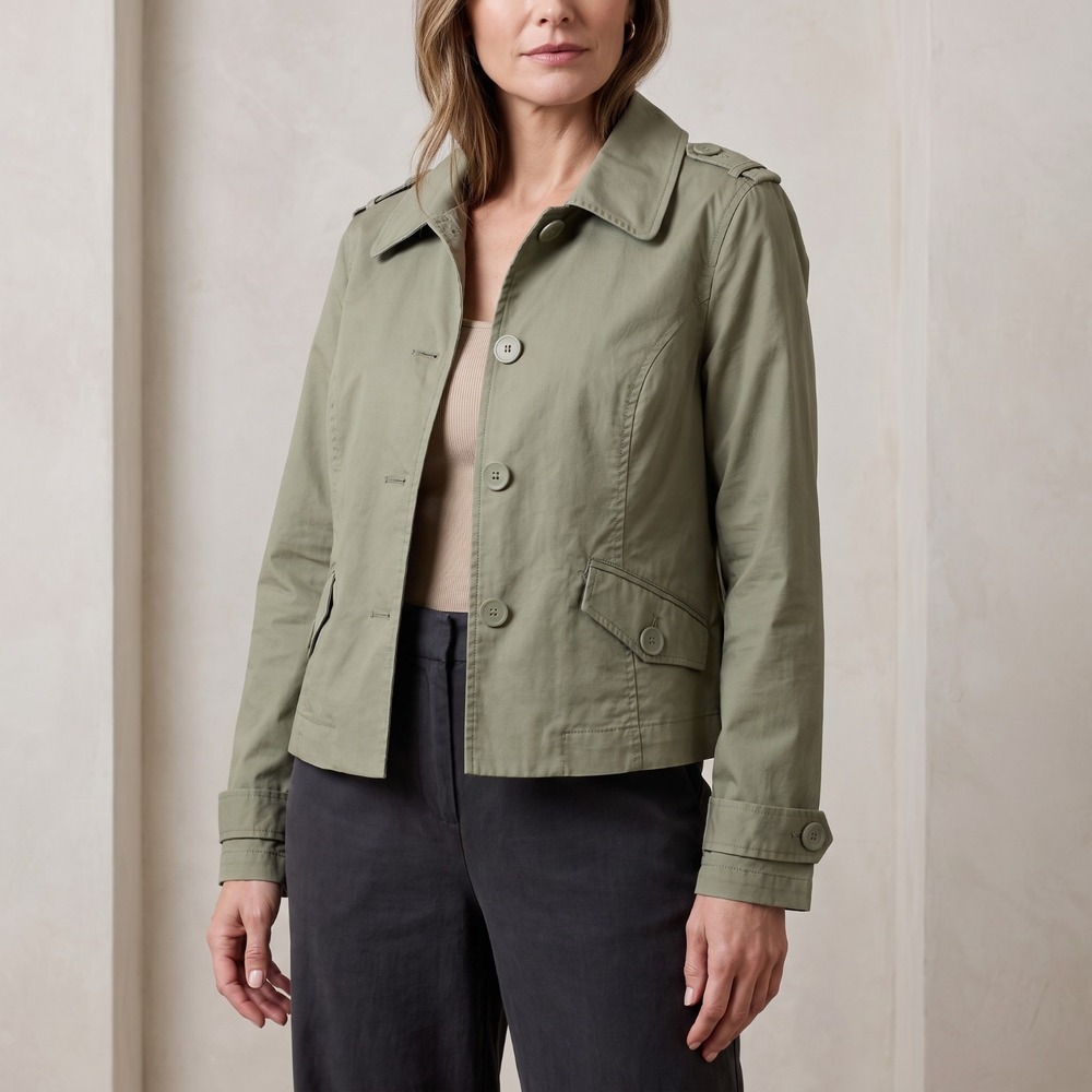 Studio Works Y2K Crop Olive Green Utility Cargo Jacket Military Gorpcore PM